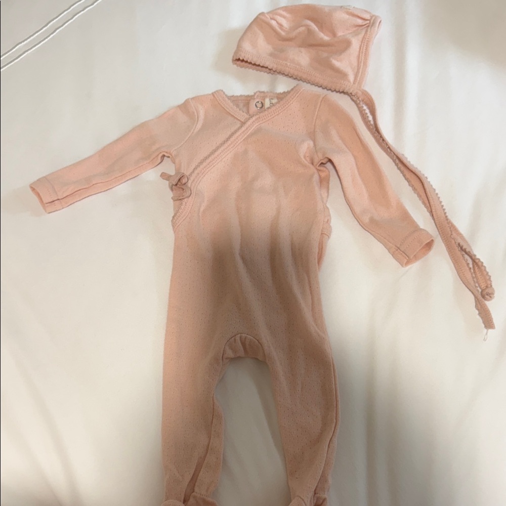 Pink Baby One Piece with Hat